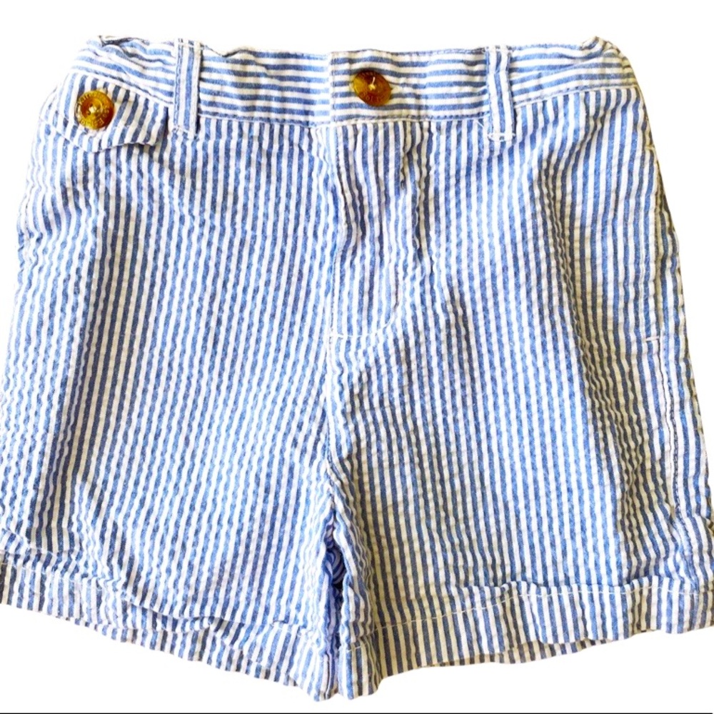 Size: 24M Toddler Boy Seersucker Blue/White Shorts